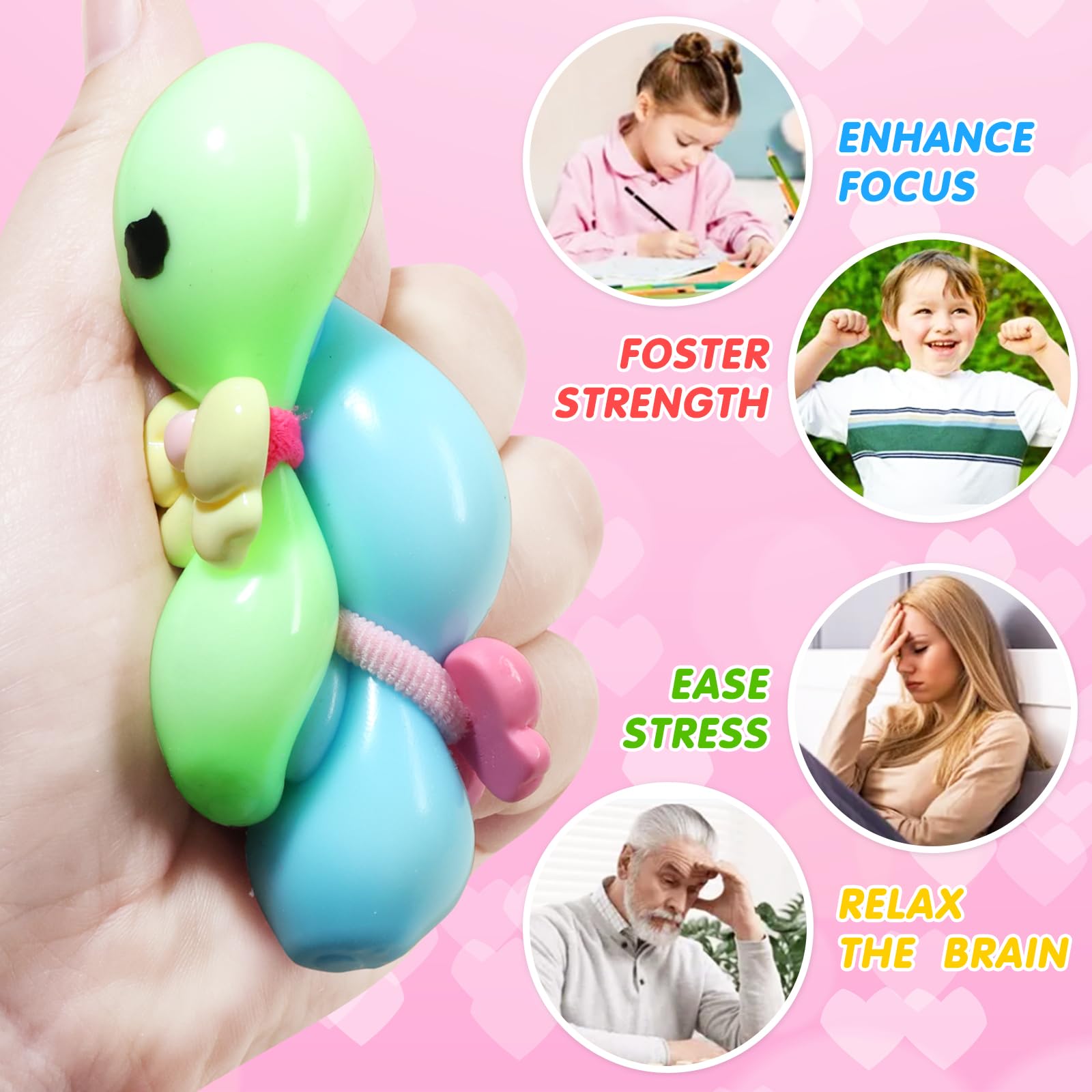 6 Pack Stress Balls Set, Red, Yellow, Blue, Green, White, Pink, small - Image 4