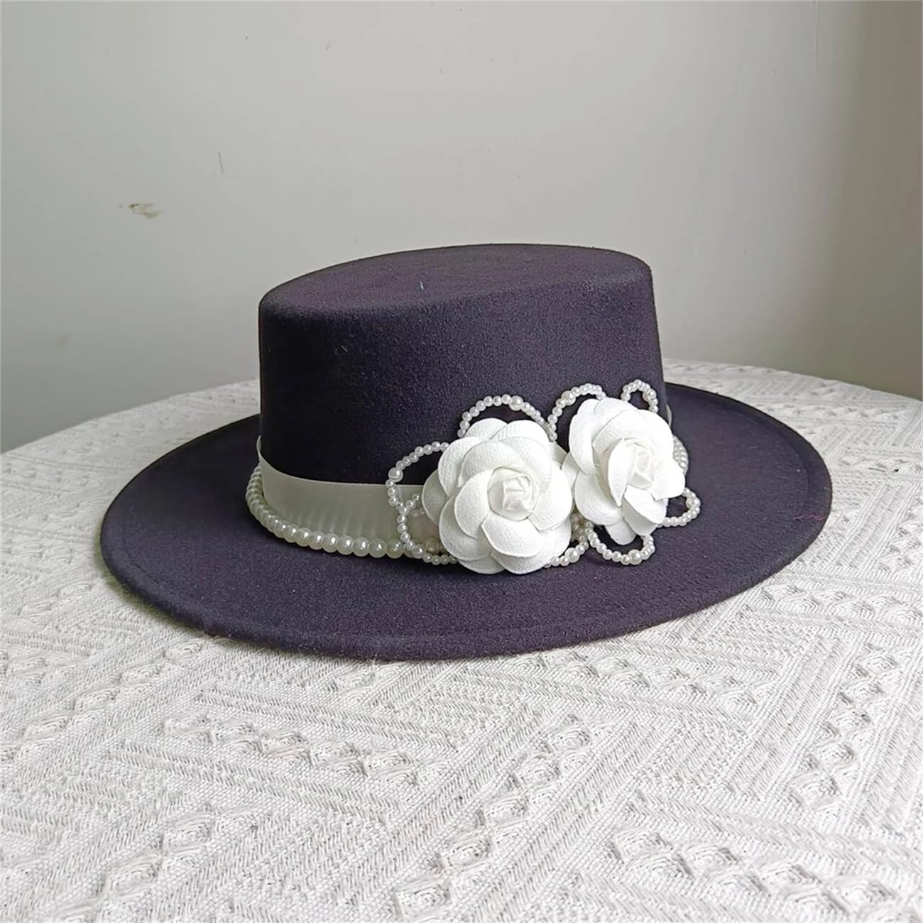 Cappello Fedora da donna a bombetta cloche berretto per matrimonio tea party elegante matrimonio con perla copricapo