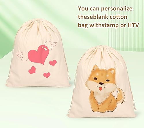 Miniatura 7 de Hopttreely 20 bolsas de algodón reutilizables, bolsas de muselina de 4 x 6 pulgadas con cordones para compras y almacenamiento, bolsas de algodón