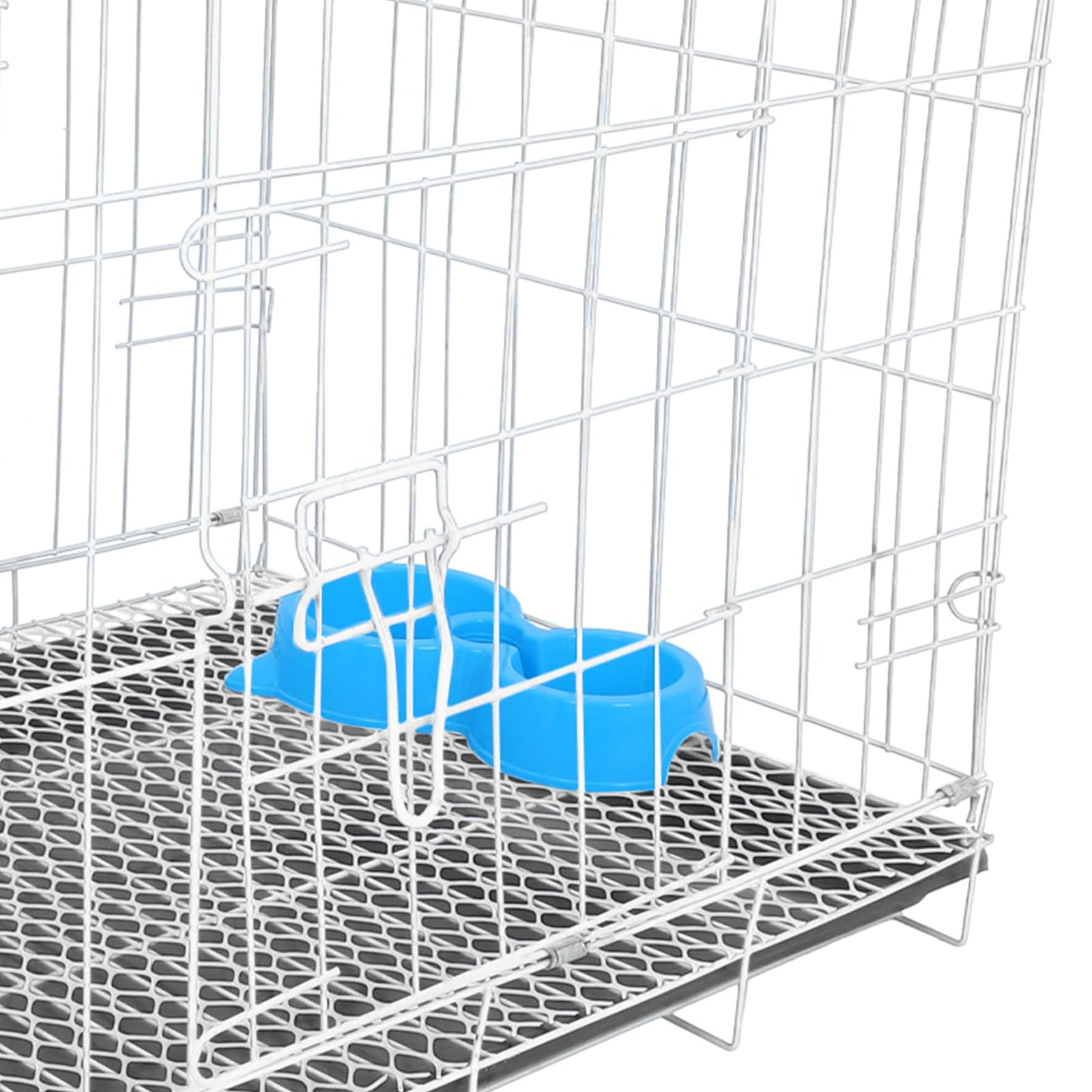 Cage pour Chien Petite Taille 50 x 40 x 35,5 cm - Cage à Une Porte avec Plateau Anti-fuites et gamelle - Pliable en Fil de Fer pour l'intérieur, l'extérieur et Les Voyages -