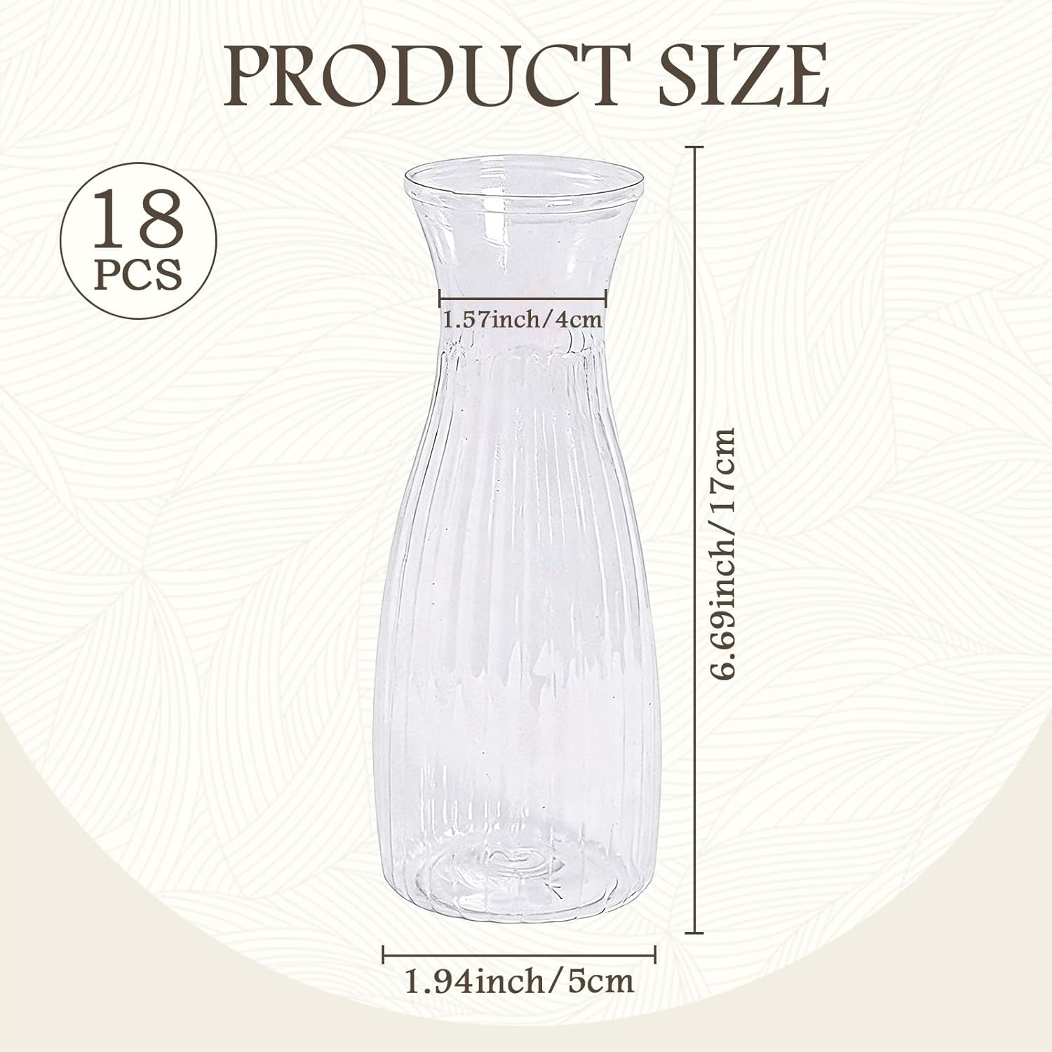 18 Pcs Plastic Bud Vases Bulk Small Clear Flowers Vases Shatterproof Bud Vase for Centerpieces Wedding Decorations Home Banquet Dinners Table Decor(1.94 x 6.69 Inch)