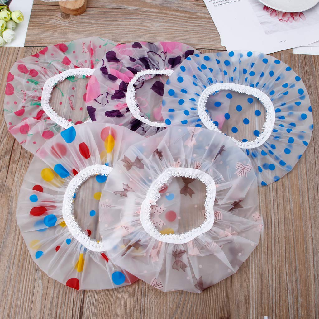 Shower Caps For Women Waterproof Reusable Shower Hair Caps Flower Print For Long Short And Curly Hair For Babies Dry Hair Cap With Button