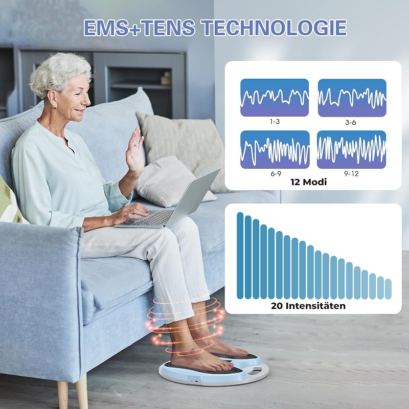 Wilwish EMS lábmasszírozó vérkeringés stimulátor USB töltéssel