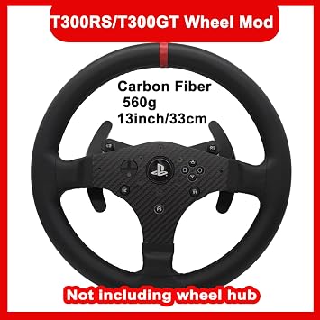 Replace 13 inch lightweight Original Leather Steering Wheel Panel For For THRUSTMASTER T300RS/T300GT Force Feedback GT Racing Wheel Hub; For Xbox Series X/S PS4 PS5 (For T300RS/T300GT)