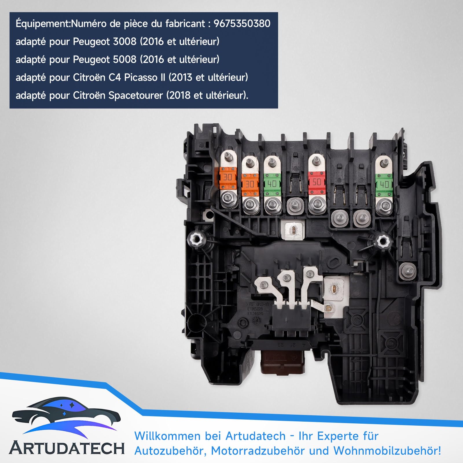 modulo fusibili tensione 9675350380 pezzo di ricambio compatibile con Citroën C4 Picasso compatibile con Peugeot 3008 5008