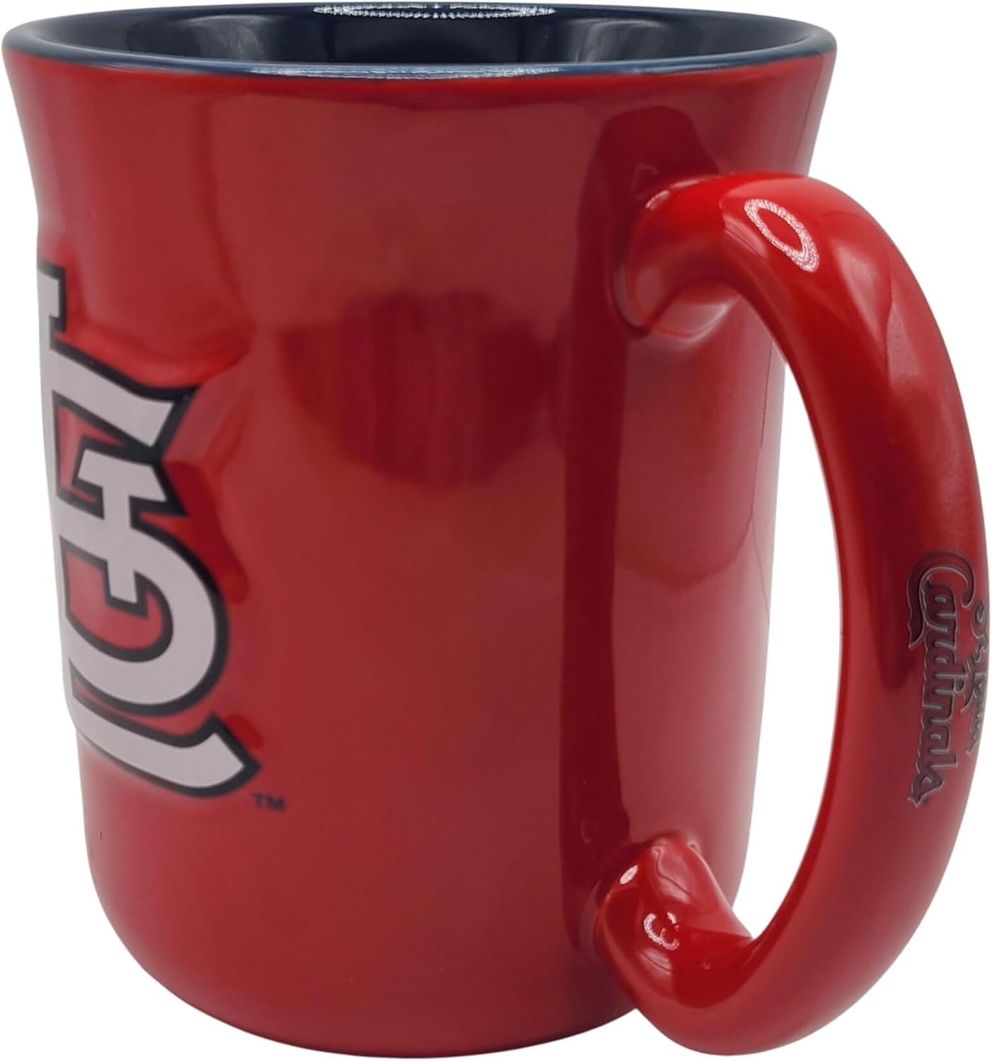 Boelter Brands MLB Large 15oz Sculpted Cafe Mug with Raised Logo and Inner Color (St Louis Cardinals) - Image 2