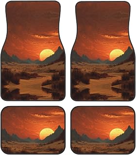 Sunset in The Desert Prints Car Floor mats with Anti Slip Front and Rear are Suitable for Cars, Trucks and SUV