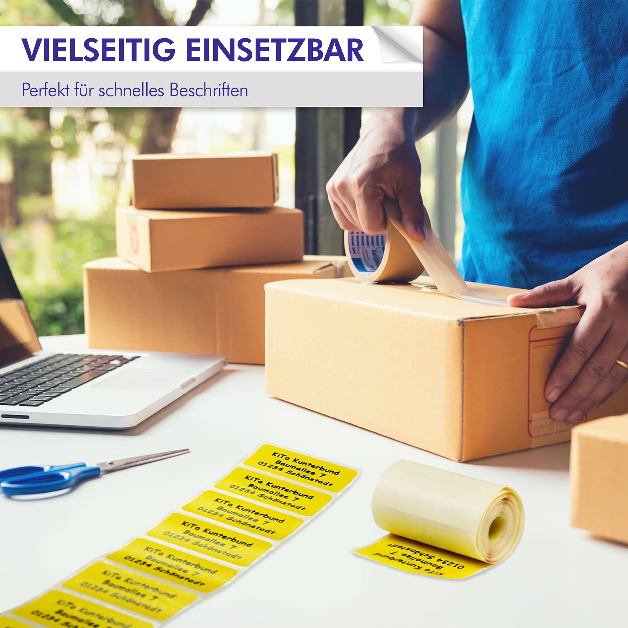 INDIGOS UG Adressetiketten - Namensaufkleber - weiß - 100 Stück personalisierbar - selbstklebend - 40 x 22 mm - verschiedene Varianten