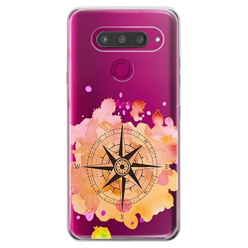 Miniatura 6 de Carcasa de TPU para LG Stylo 6 K61 K51S K42 K30 K20 Stylo 5 K40 K11 K10 K8 Abstract Compass Design Art Amarillo Suave Transparente Silicona Rosa