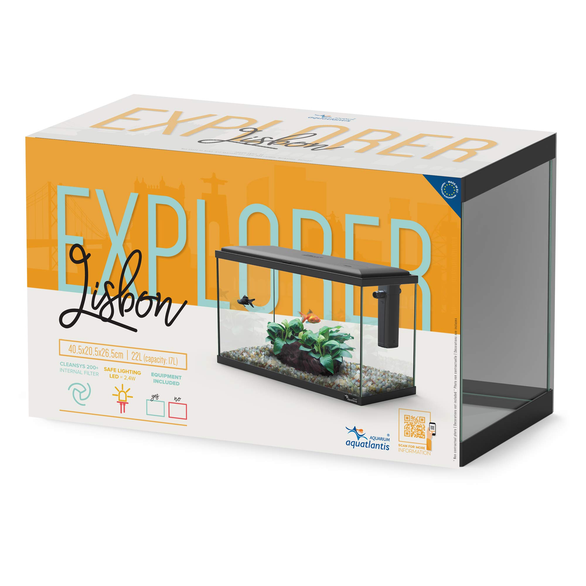 Aquatlantis Explorer Lisbon Aquarium schwarz, 1er Pack (1 x 3200 g)