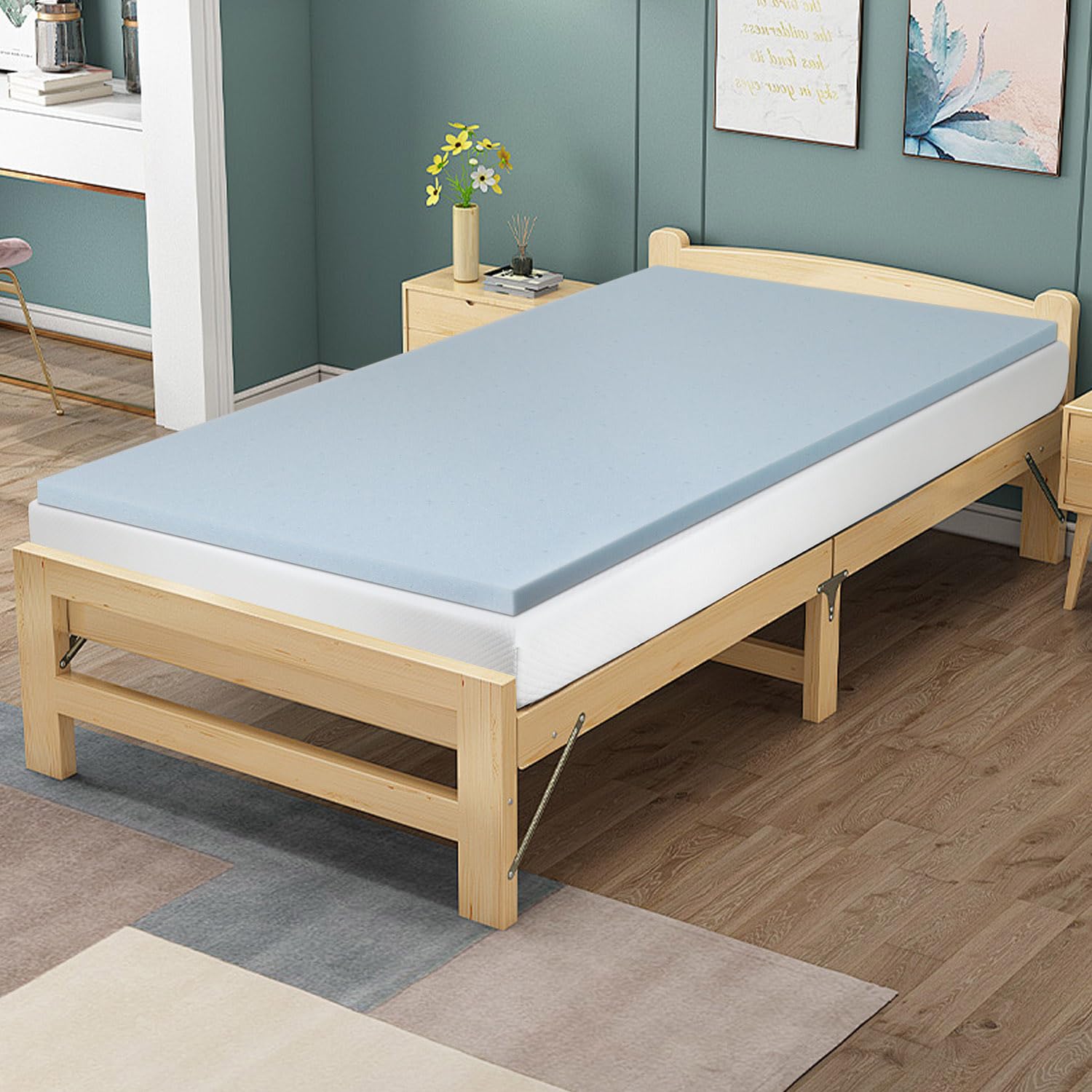 Twin Mattress Topper 2 Inch Gel Memory Foam Mattress Topper Cooling Mattress Pad for Pressure Relief CertiPUR-US Certified