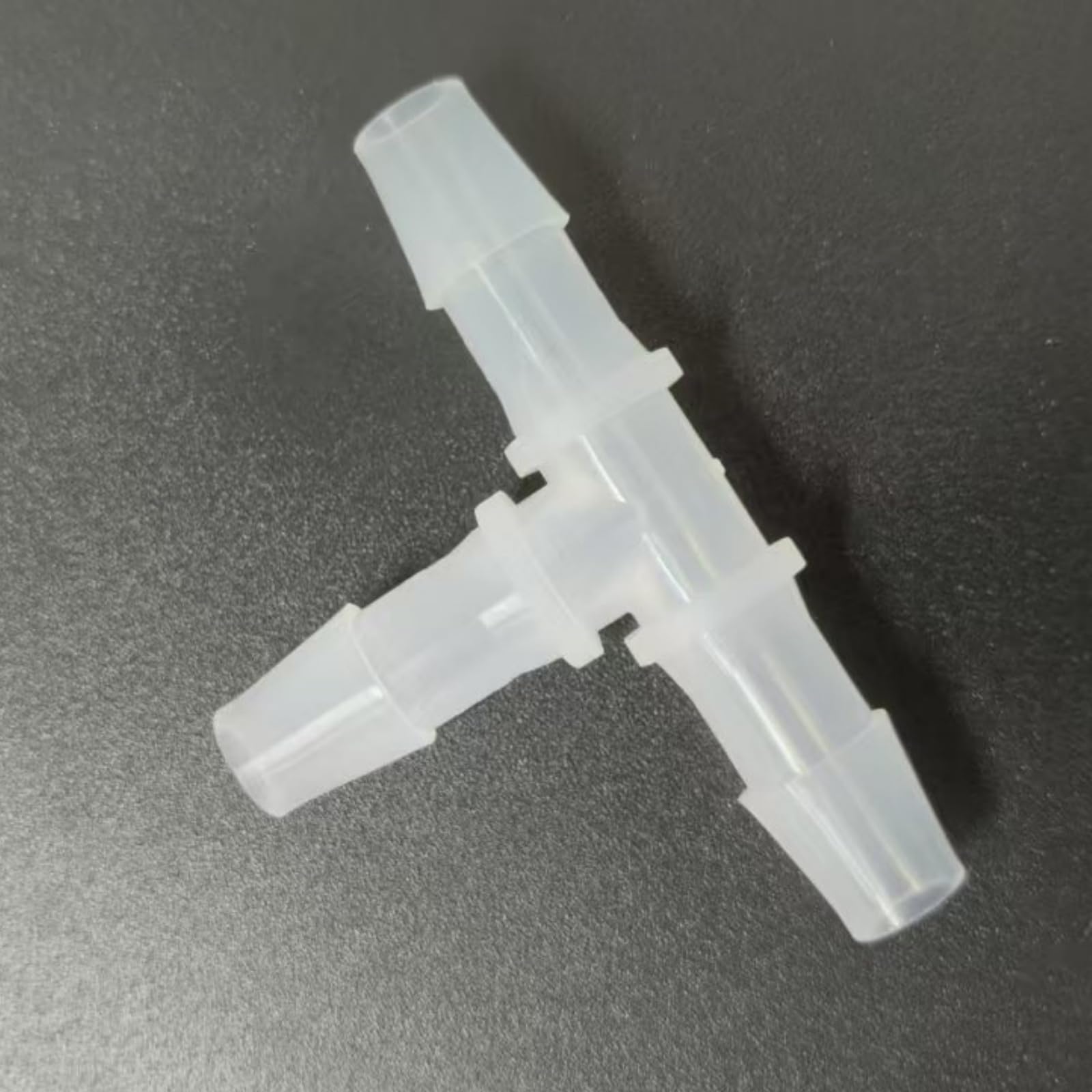 5/16" T-förmiger Schlauchtüllenanschluss, gleicher Widerhaken, 3-Wege-wiederverwendbarer, wiederverwendbarer Kunststoffschlauch-Verbindungsspleißer-Adapter, 20 Stück