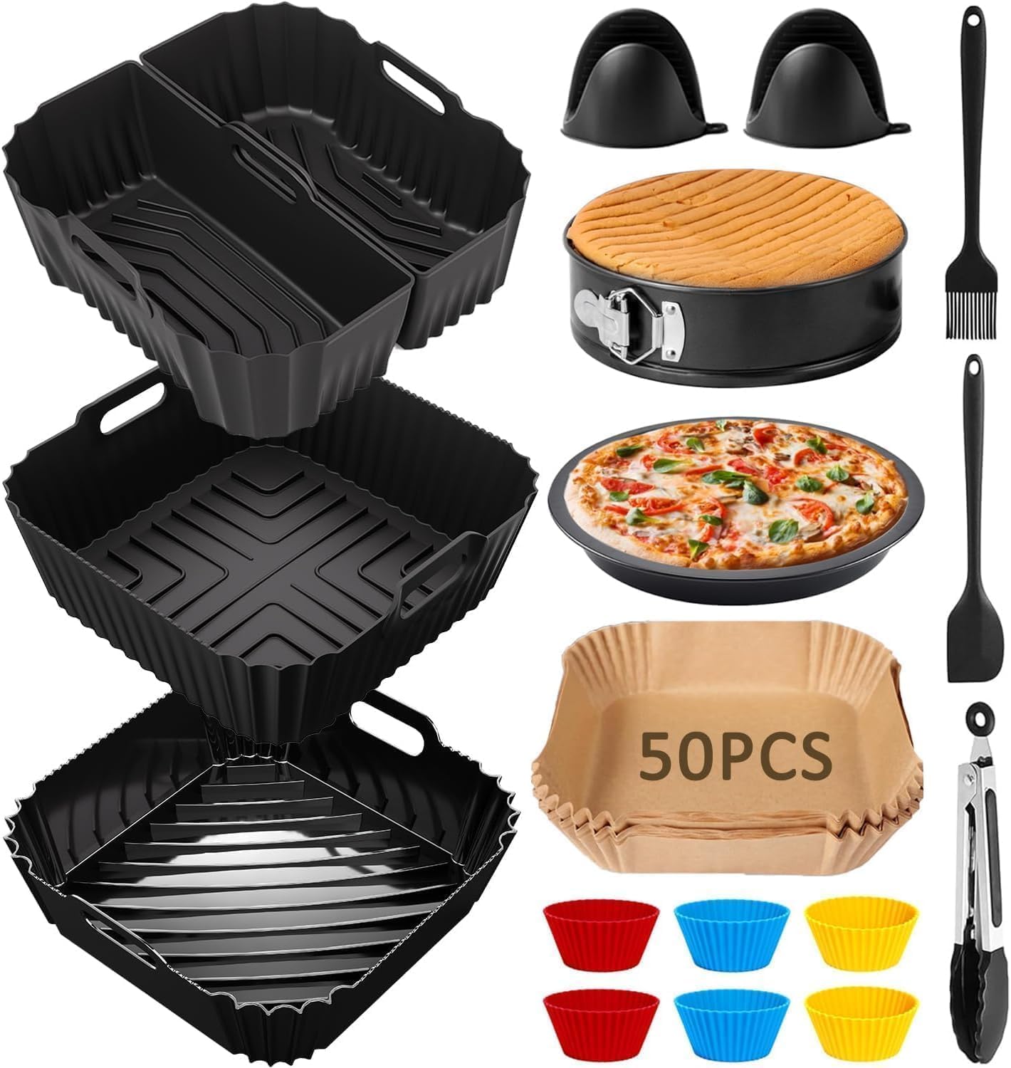 Accesorio para freidora de aire caliente, accesorio para freidora COSORI 5,5 L, 6 L, 6,2 L, Turbo Tower Pro Smart 10,8L, Ninja MAX PRO AF180EU, Cecotec 5,5L 6L, Chefman 5,7L, Airfryer Accessories