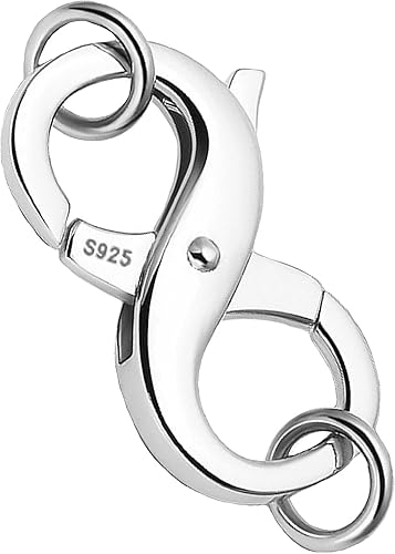 Cierre de langosta de doble apertura plata de ley 925 cierre de dije con anillos cerrados para collares pulseras o joyas fabricado en Italia