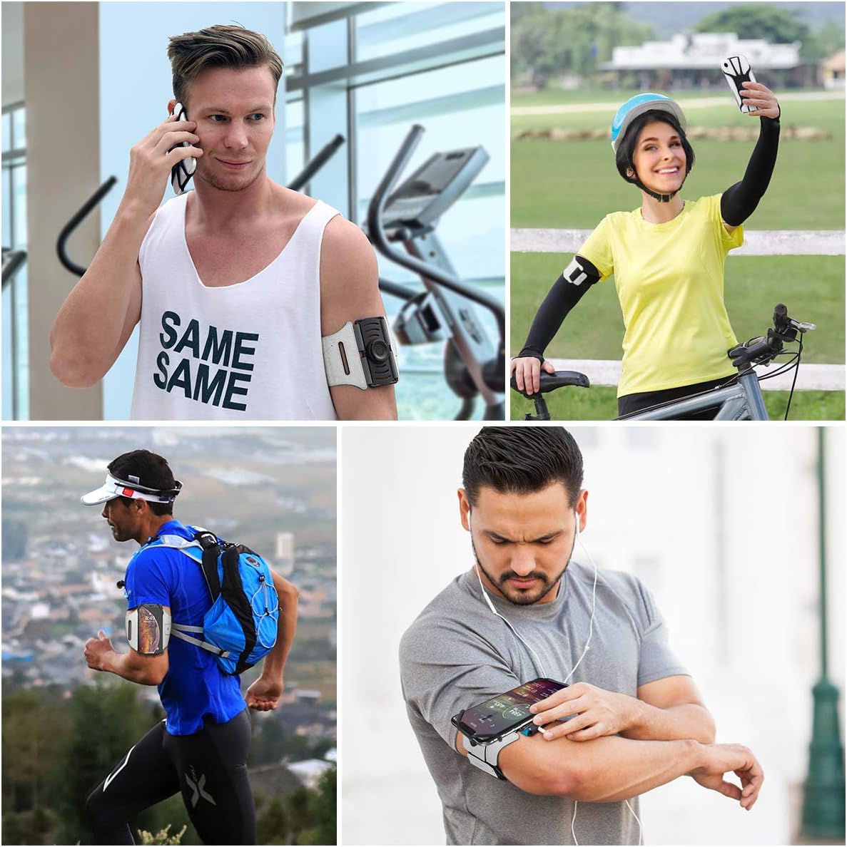 VUP Running Armband [All Screen Friendly, Detachable & 360°Rotatable] for iPhone Xs Max/Xs/XR/8 Plus/7 Plus/6s Plus/6, Galaxy S10 Plus/ S9 Plus/ S8/ A8 Plus, Note 4/5/8/9, Google Pixel 3/2 XL-Silver