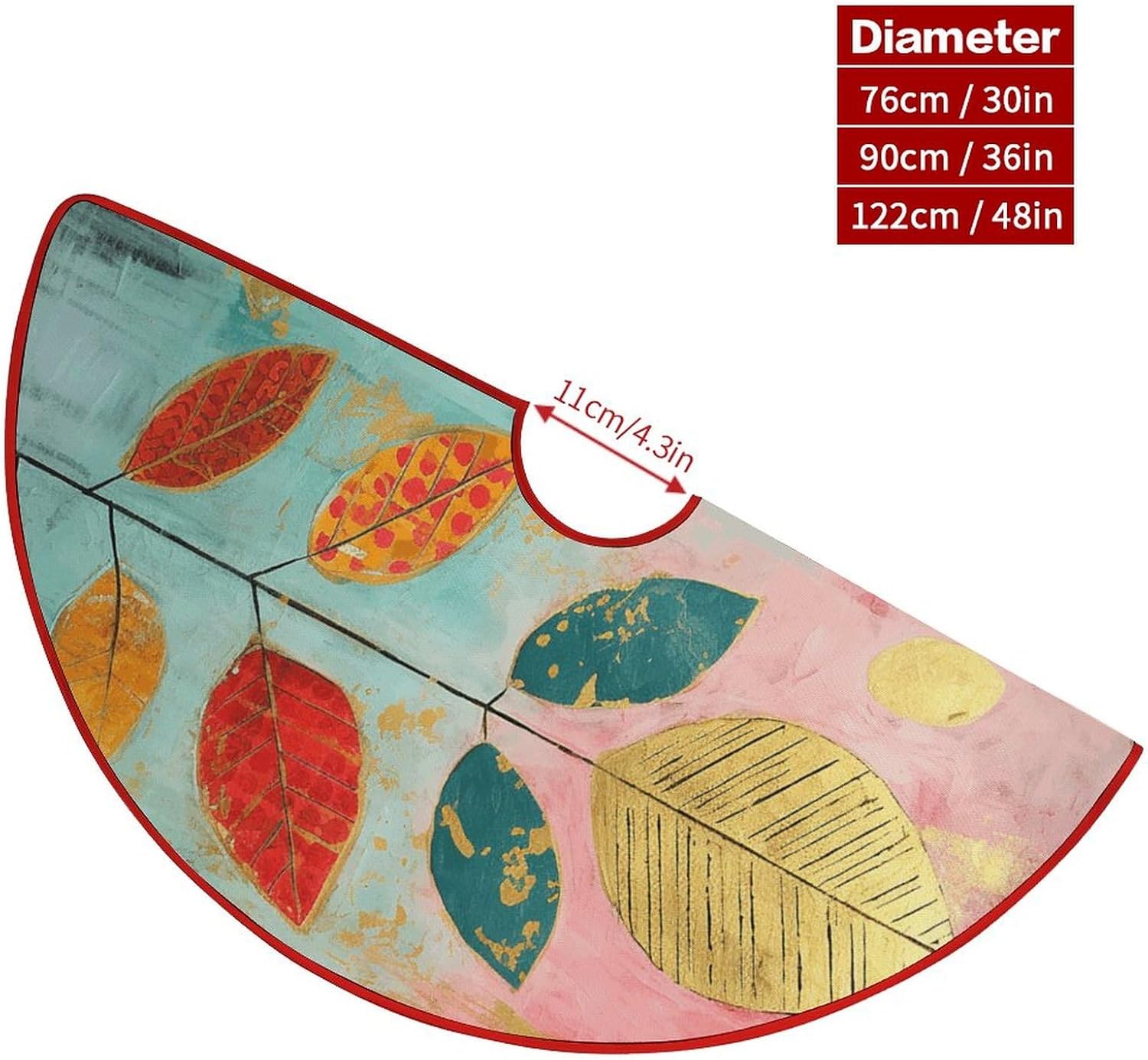 Christmas Tree SkirtLeaves Collageclassic Fashion Tree Skirt Painted Multifunctional Christmas Tree Skirt