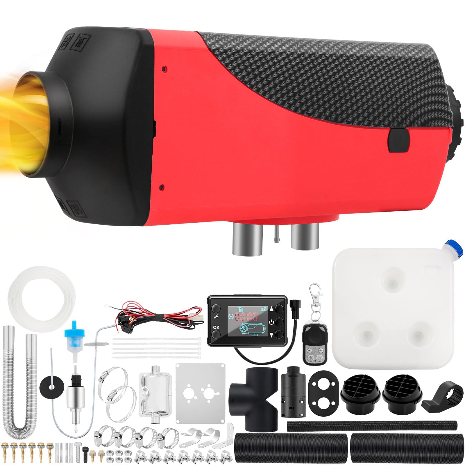 Calefacción de estacionamiento de 12 V 5 kW, color rojo, para coche, autocaravana, barco, camión, autobús