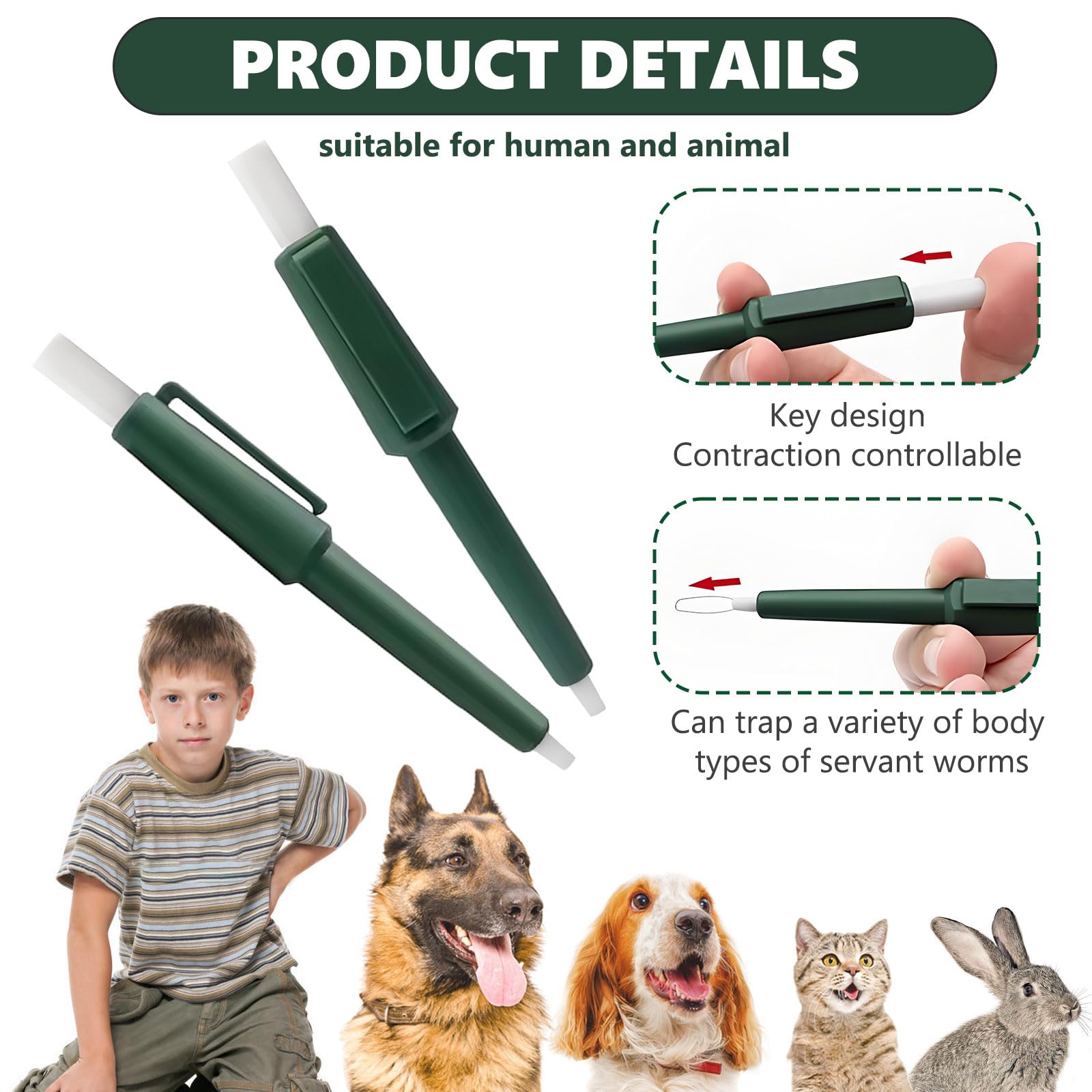 Lot De 2 Stylo Anti-Tiques pour Animaux De Compagnie, Outil de Retrait de tiques, Outil Anti-tiques Portable pour Chats, Chiens et Humains en Plein air