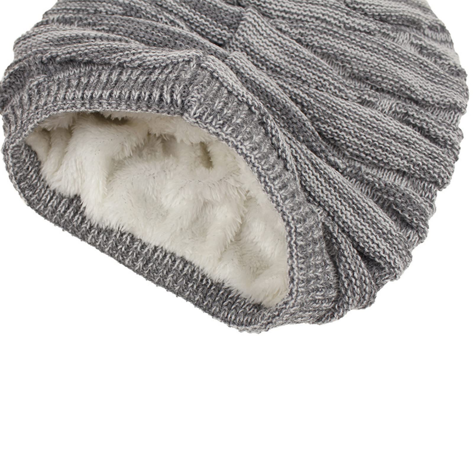 GOODBUY Wintermuts Heren Warme Beanie Mutsen Gebreide Muts Met Sjaal de Fleece Voering (Blauw