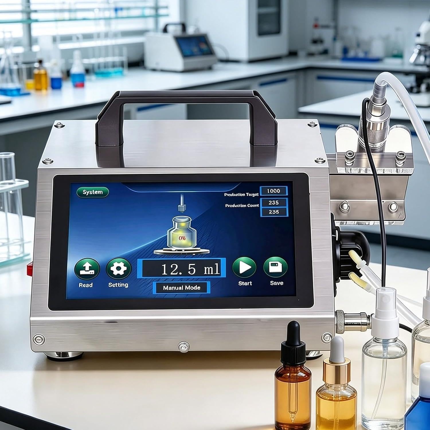 Dosificador automático multimodo, para líquidos cosméticos y soluciones alcohólicas