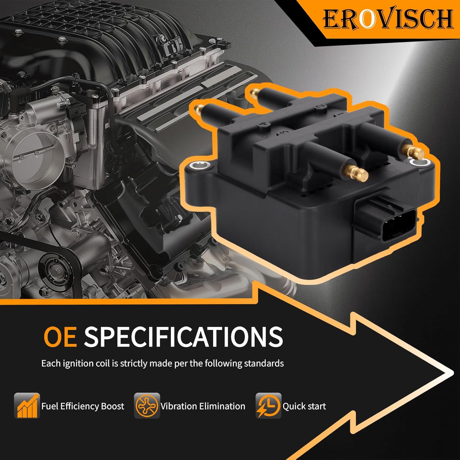 UF240 OEM Ignition Coil - Compatible with Subaru Baja Forester Impreza Outback Legacy 1997 1998 1999 2000 2001 2002 2003 2004 2005 2006-2.2L 2.5L H4 Engines - Replaces # 22433AA570 22433AA410 C1229