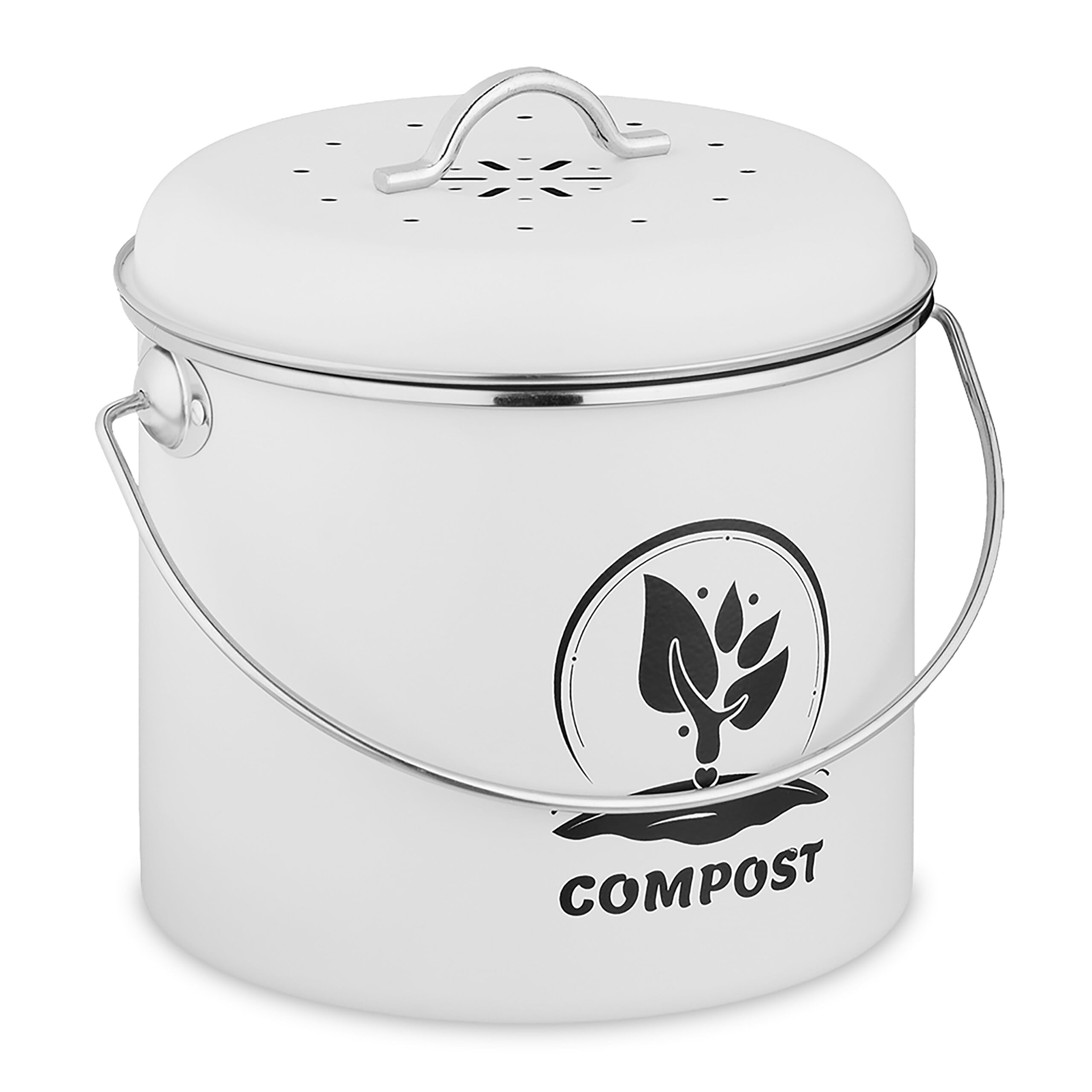 Seau à compost de cuisine 3,5L blanc pour valoriser vos épluchures