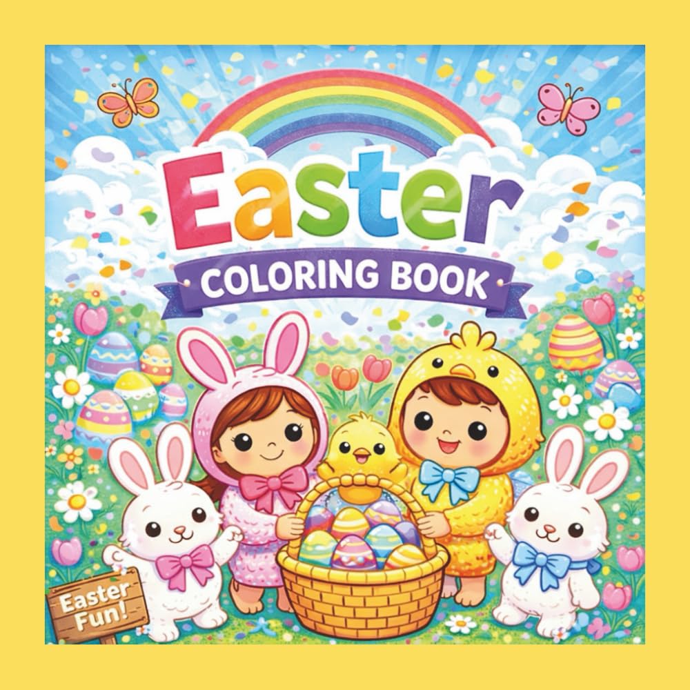 Happy Easter Coloring Book!: Simple & Fun Designs for Kids