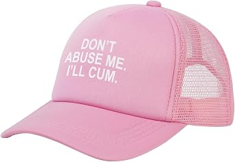 Dont Abuse Me Ill Cum Cap Mens Womens Dad Hat Black Summer Mesh Cap Adjustable