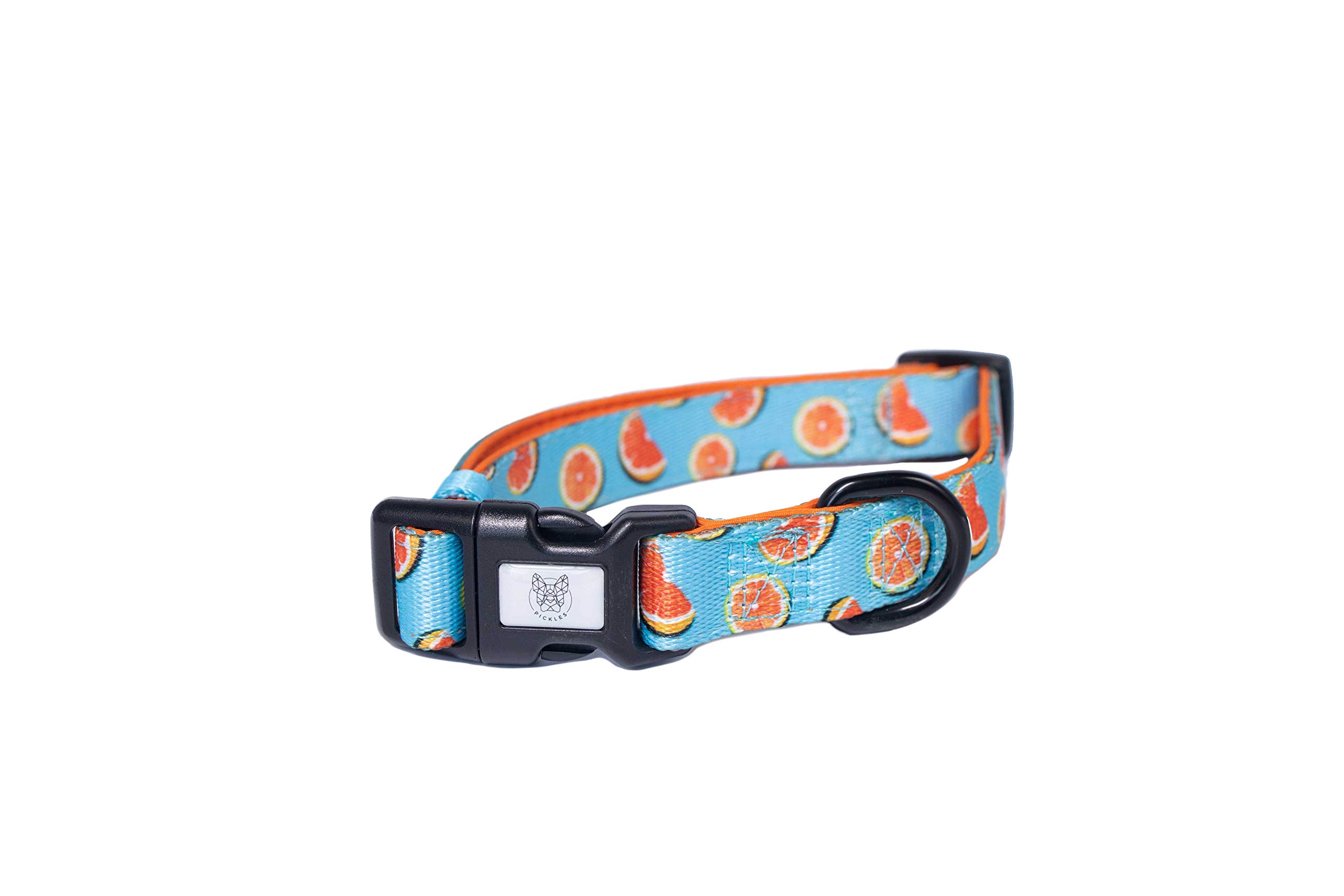 PICKLES - Forever Grapefull Collection Dog Collar for Small Medium Large Size Dogs with Adjustable Strap and Lightweight Material (Large)