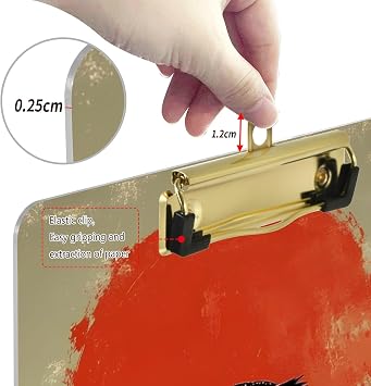 Olw Sun Clipboard Plastic with Hook Legal Size 12.5 X 9 in Silver Clip for Office Drawing