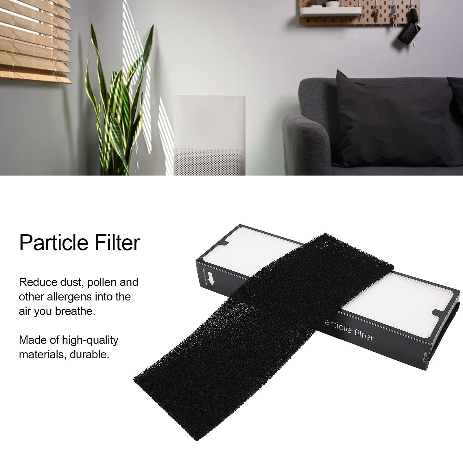 Juego de 2 filtros de malla tipo partícula, repuesto apto para purificador de aire serie Sense