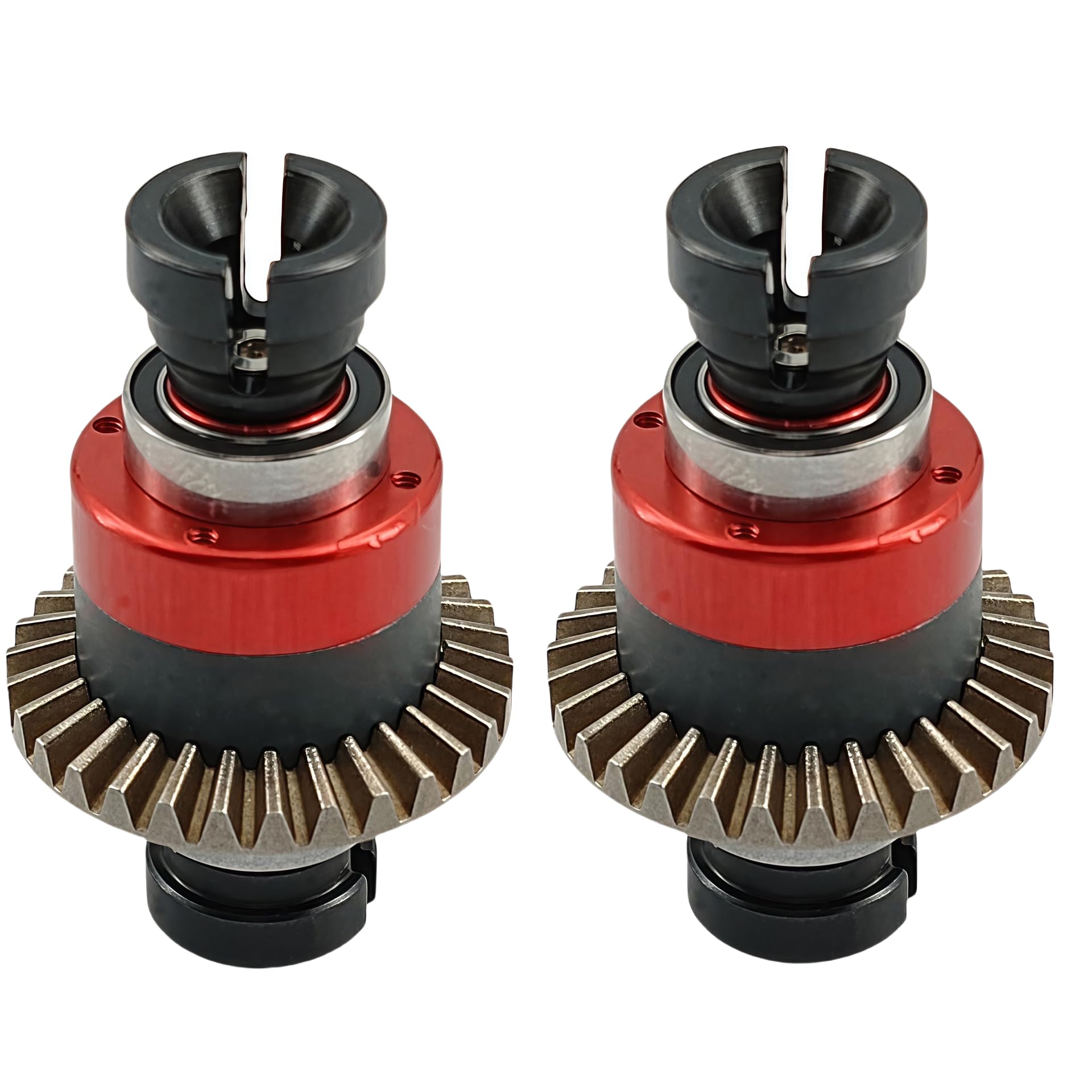 30T 0.8Mod Assembled Metal Differential Set for Arrma 1/18 Granite GROM, 1/18 Typhon GROM, 1/14 Mojave GROM, 1/12 Losi NASCAR AWD – Front & Rear Upgrade Parts #ARA311177#ARA311177V2 (2Pcs, Red)
