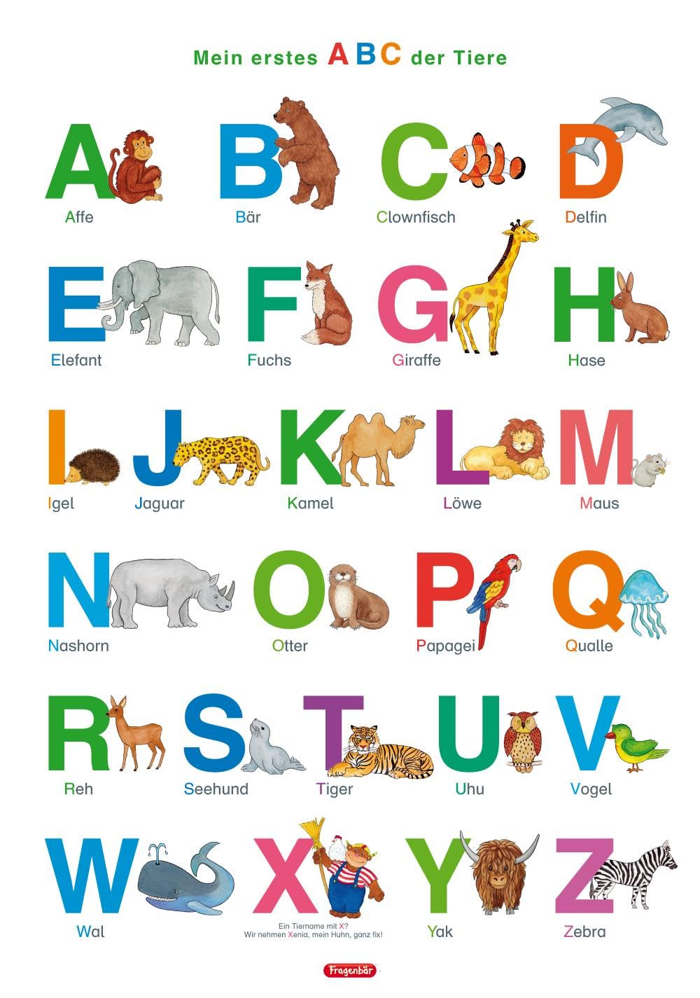 Fragenbär-Lernposter: Mein erstes ABC der Tiere (in der Schulbuch