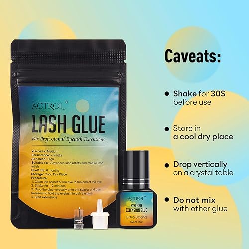 Vista 58 de Pegamento de pestañas UV de 0.1 fl oz para extensión de pestañas, kit de pegamento adhesivo para pestañas con almohadillas negras para los ojos, 20