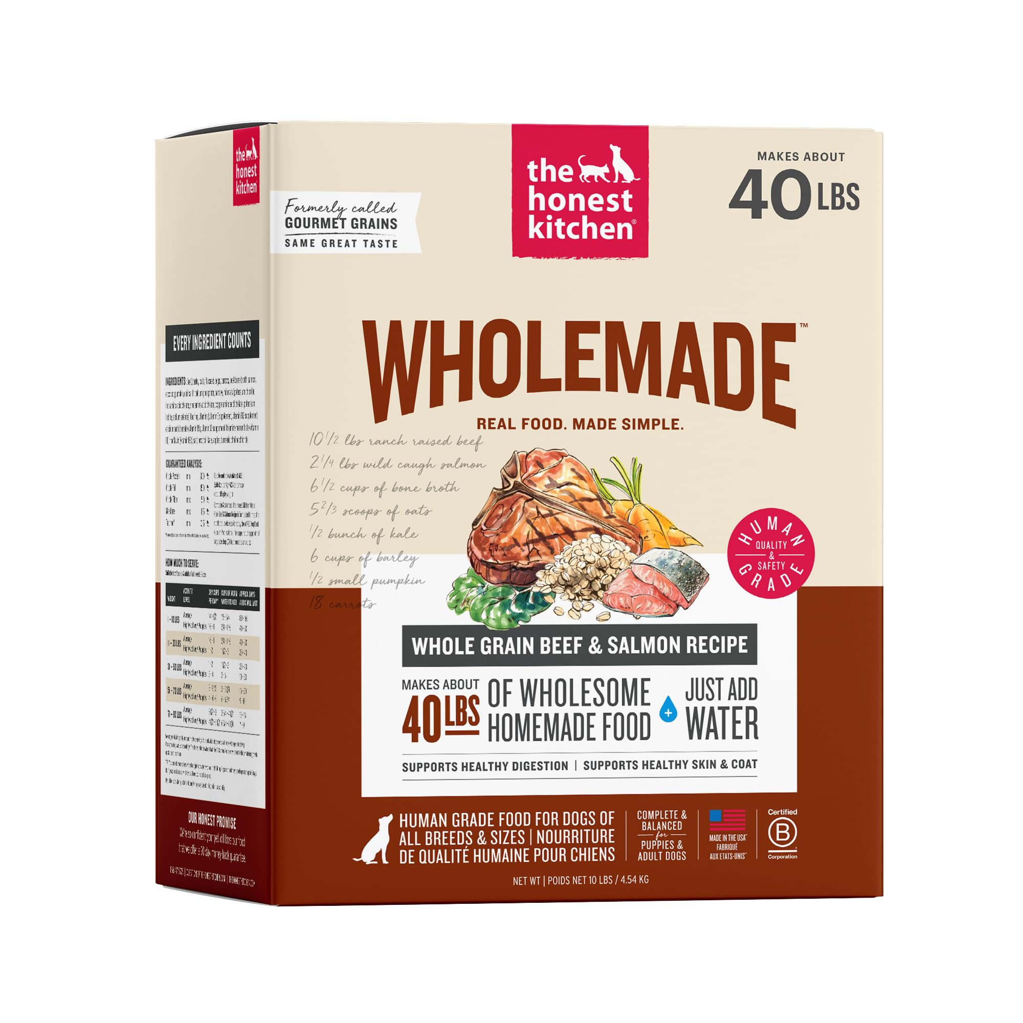 The Honest Kitchen Wholemade Whole Grain Beef and Salmon Dehydrated Dog Food
