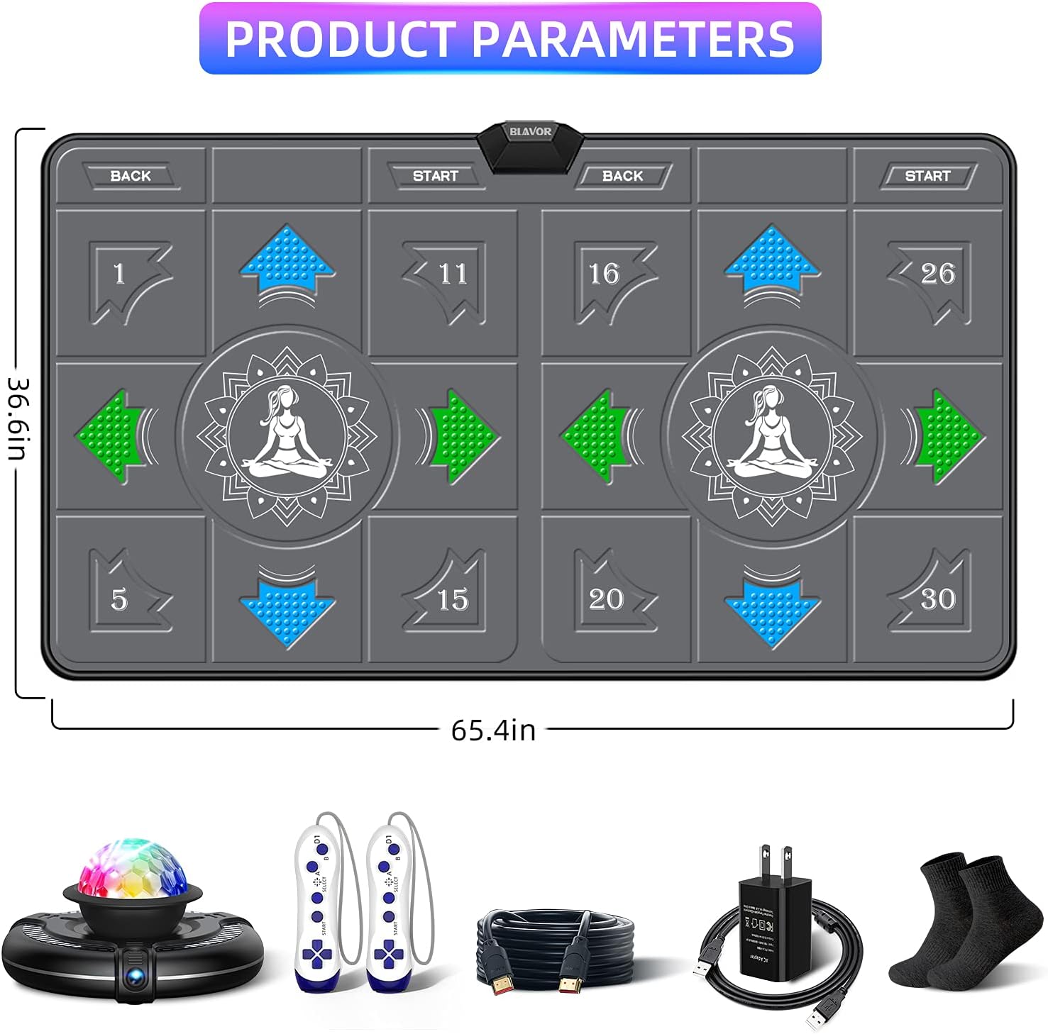 FWFX Dance Mat for Kids and Adults Musical Electronic Dance Mats with HD Camera, Double User Wireless Dancing Mat, Exercise & Fitness Dance Step Pad Game for TV, Toys Gift for Girls & Boys Ages 6+ : Toys & Games