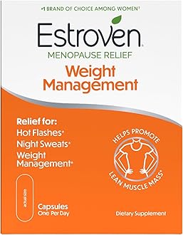 Estroven Weight Management for Menopause Relief - 30 Ct. - Clinically Proven Ingredients Help Manage Weight, Provide Night Sweats & Hot Flash Relief* Drug-Free & Gluten-Free Caplets