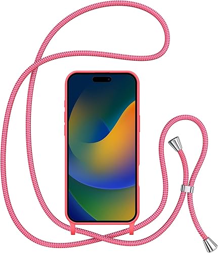 Miniatura 95 de ZTOFERA Funda para iPhone 13 Pro con correa, funda cruzada para teléfono con cordón ajustable para el cuello para el hombro, silicona suave a prueba