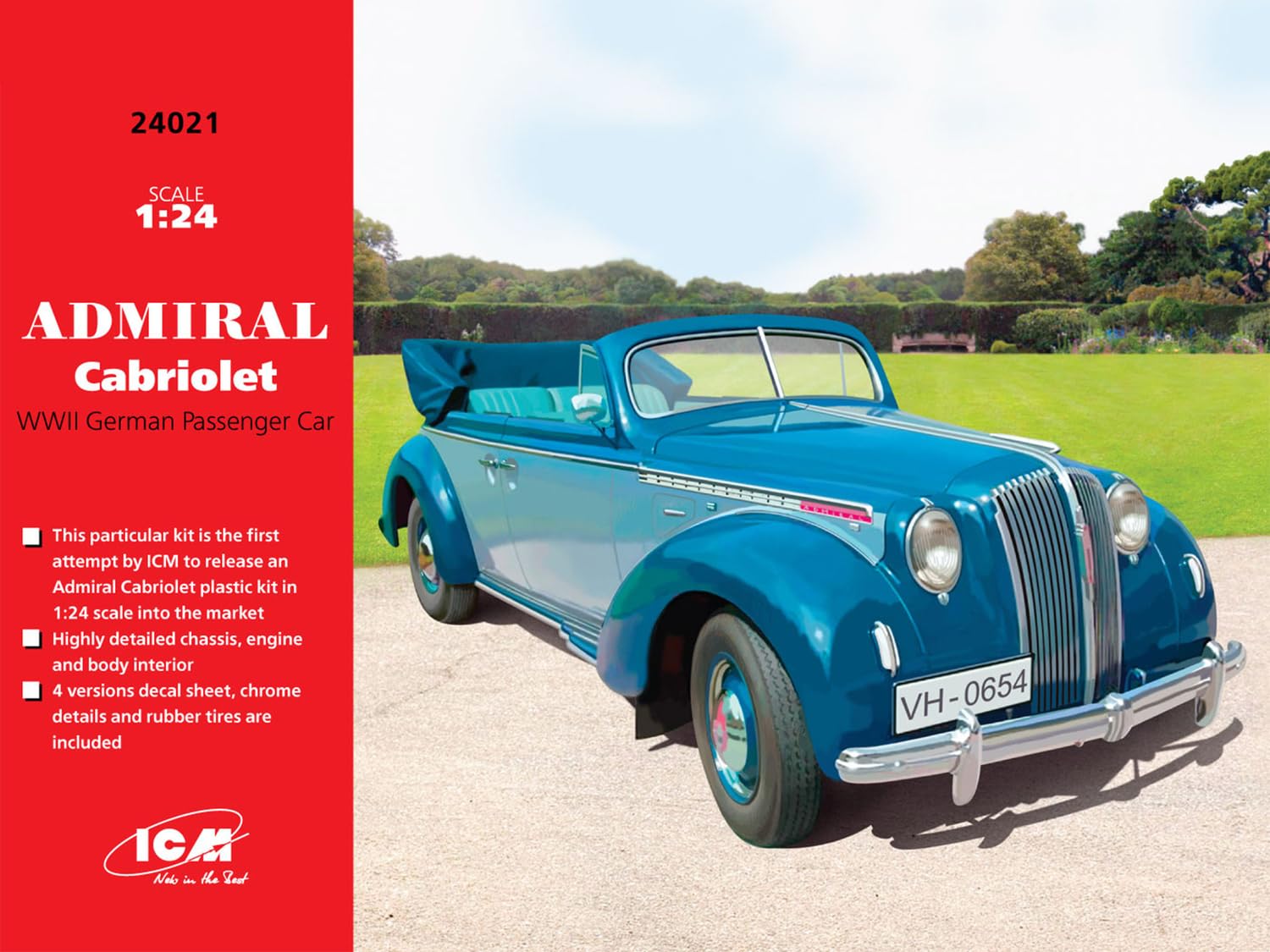 ICM 24021 – 1/24 Opel Admiral Cabriolet plástico Maqueta de