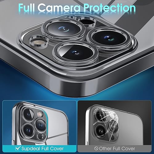 Miniatura 3 de Supdeal Funda transparente para iPhone 12 Pro Max, No se pone amarillenta Protección de cámara Prueba de caída de grado militar Funda protectora