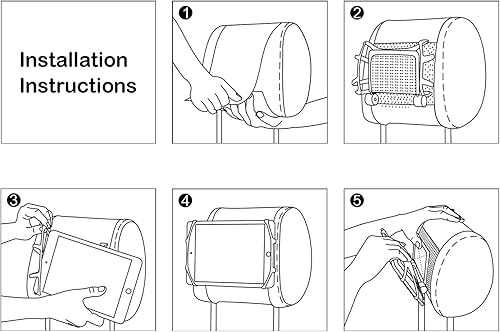 Miniatura 8 de TFY Soporte universal para reposacabezas de automóvil con red de sujeción de silicona compatible con teléfonos de 4.5 a 6 pulgadas y tabletas de 7 a