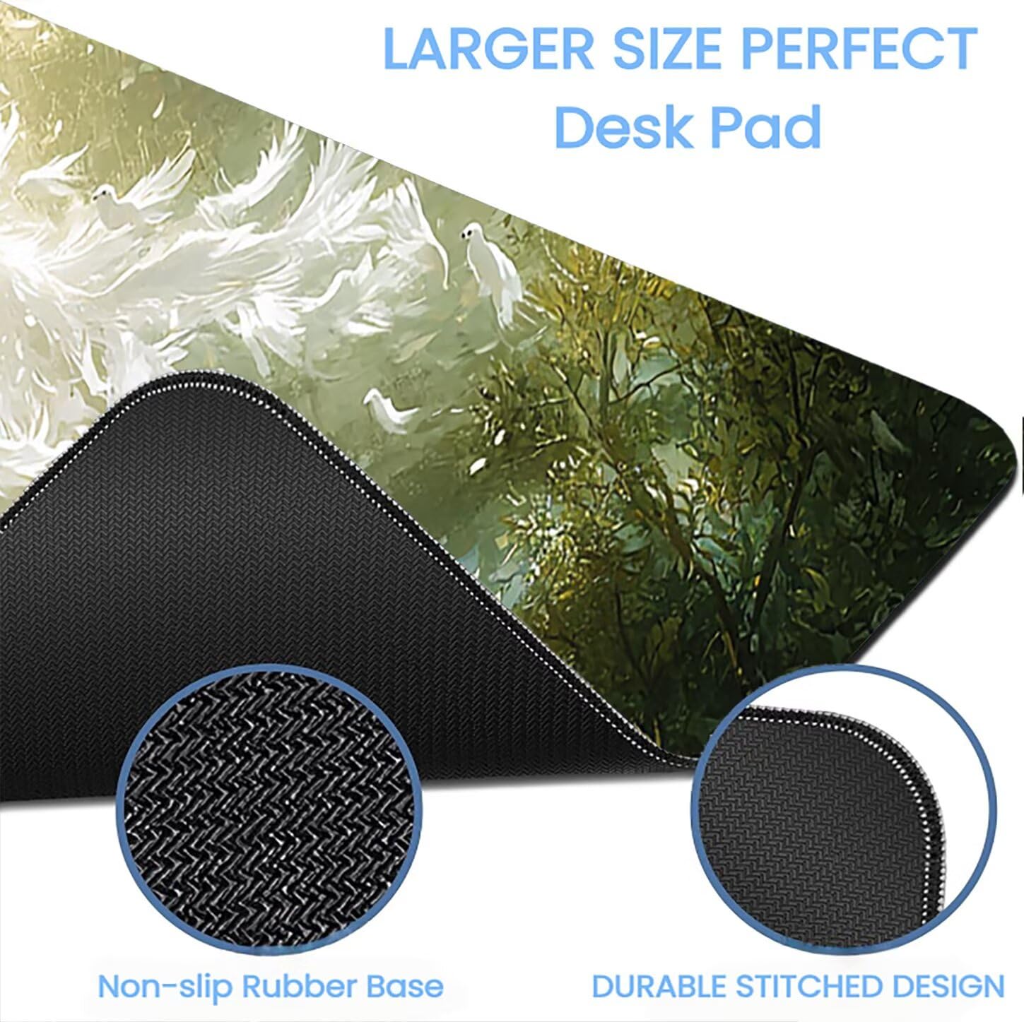 Lpfieonn Religion Großes Schreibtischunterlage, XXL Schreibtischunterlagen, Landschaft XXL Wasserdicht Gaming Mousepad mit Vernähter Rand und Rutschfeste Gummibasis, für Hause/Büro 120x60cm PF-1781
