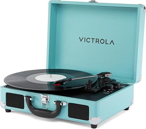Victrola Journey II (modelo 2025) - Reproductor de discos de maleta con Bluetooth - Altavoces estéreo integrados con graves mejorados, tocadiscos de