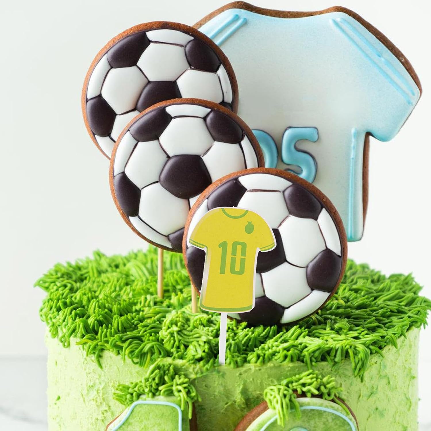 40pcs Football Cupcake Toppers and Soccer Cocktail Picks for Sports Birthday Party Cake Decorations, Non-edible Football Theme Cake Accessories for Game Day Celebration