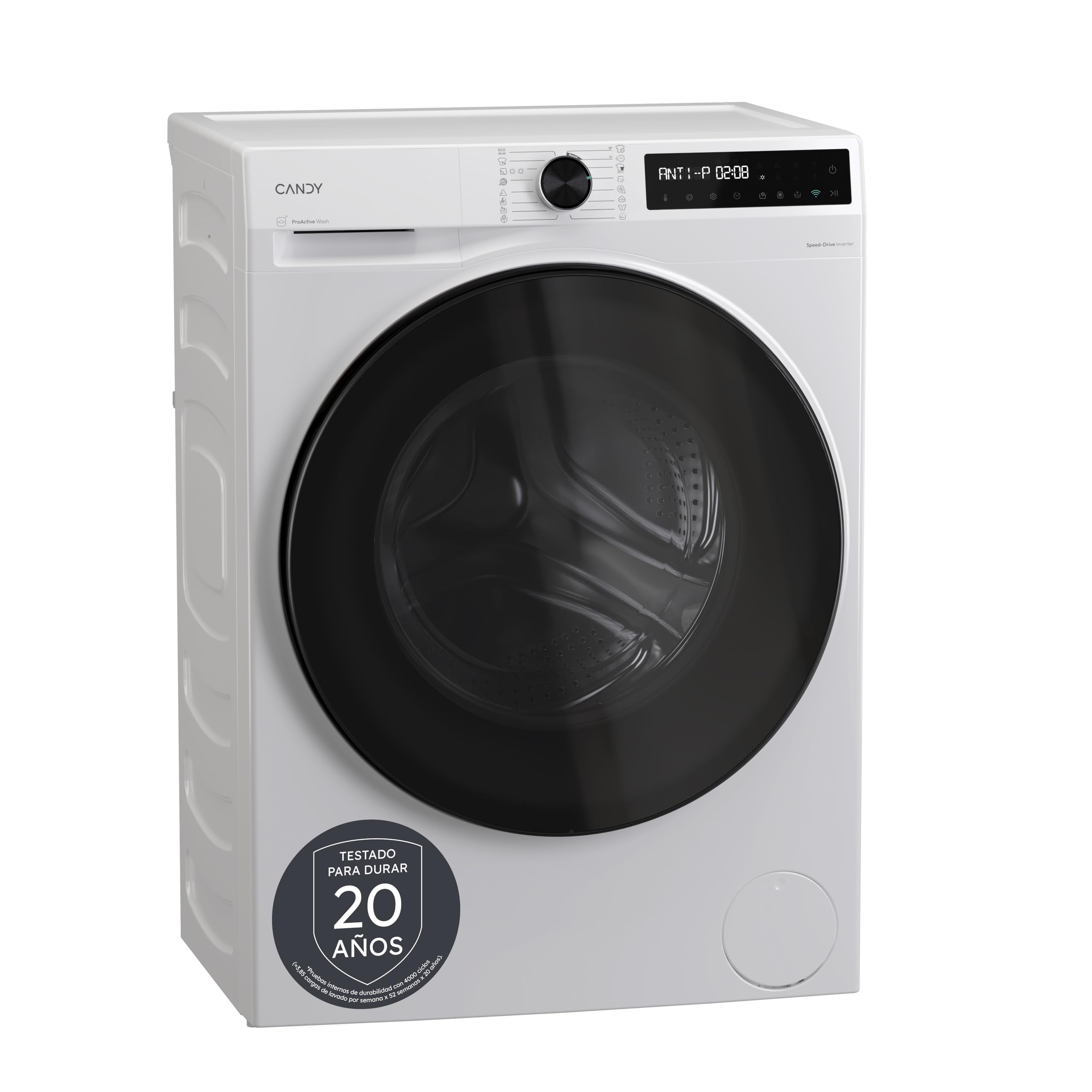 Candy ProWash&Dry 500 - BWR 4128BL8-S Lavasecadora, 12KG+8KG, 1400RPM, Pantalla Táctil + Rosca, Motor Inverter SpeedDrive, 16 Ciclos, 6 Rápidos, Funciones Higiénicas, Wifi, Inicio Diferido 24H, Blanca
