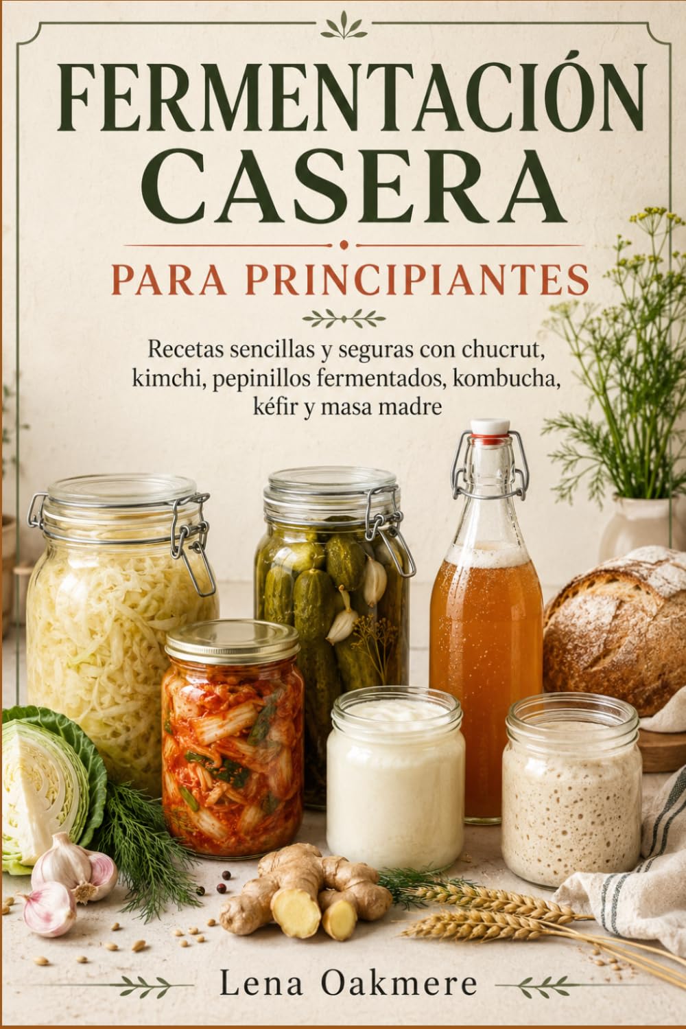 FERMENTACIÓN CASERA PARA PRINCIPIANTES: Recetas sencillas y seguras con chucrut, kimchi, pepinillos fermentados, kombucha, kéfir y masa madre