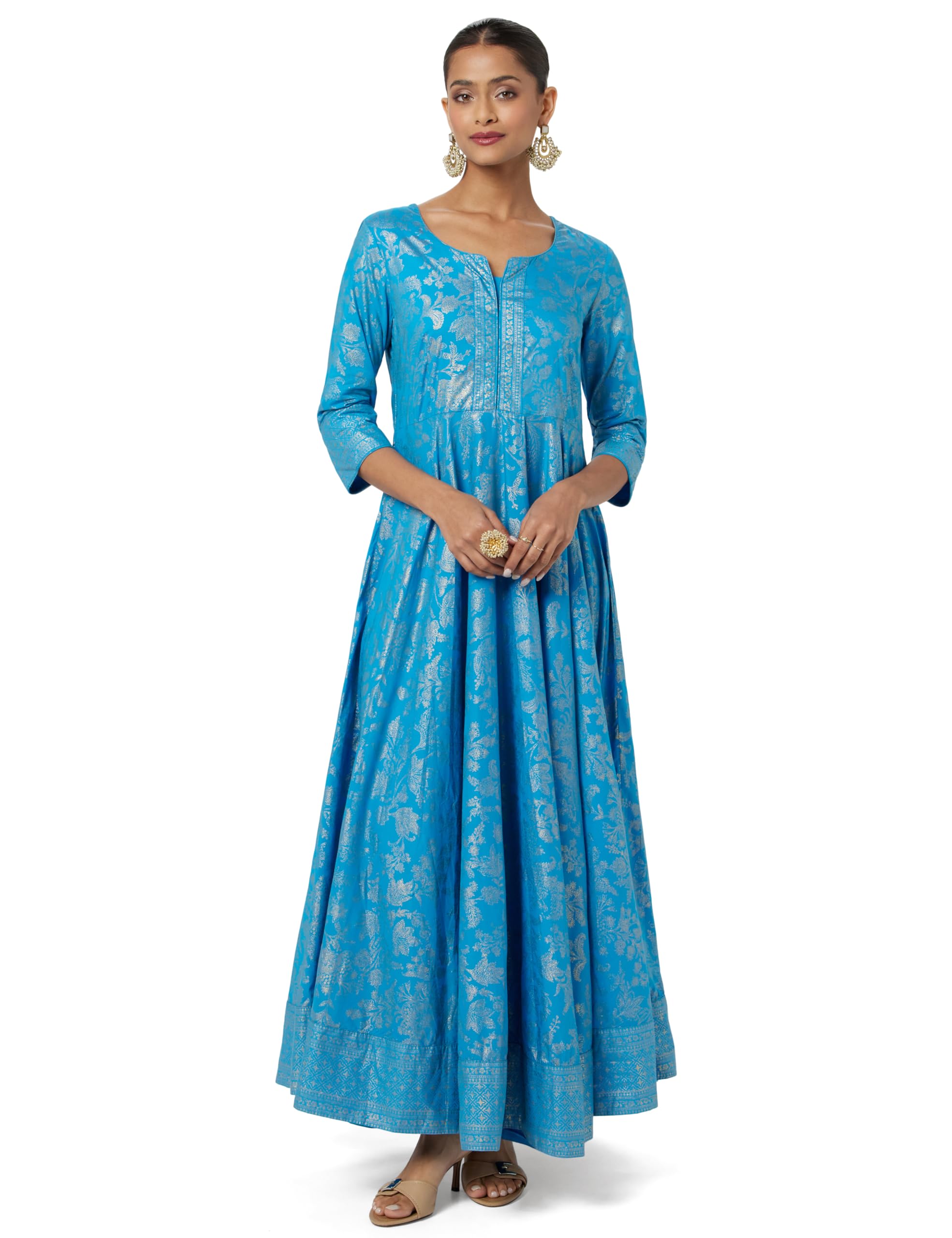 biba Women Maxi Cotton Straight Printed Dress-picture-16