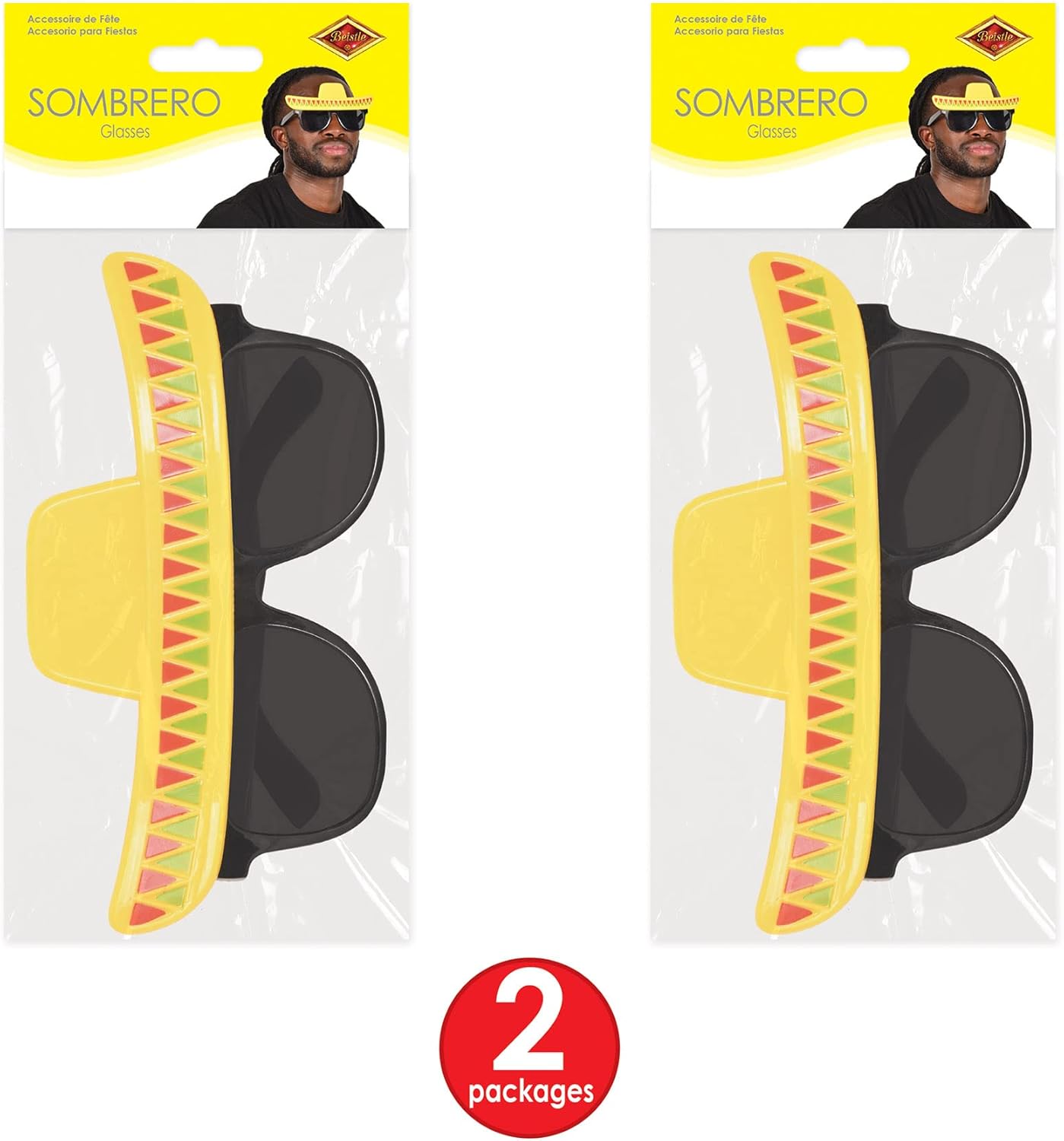 Beistle 2 Piece Plastic Novelty Sombrero Glasses, Fiesta Party Supplies For Cinco De Mayo Photo Booth, Mexican Theme Décor - Image 6