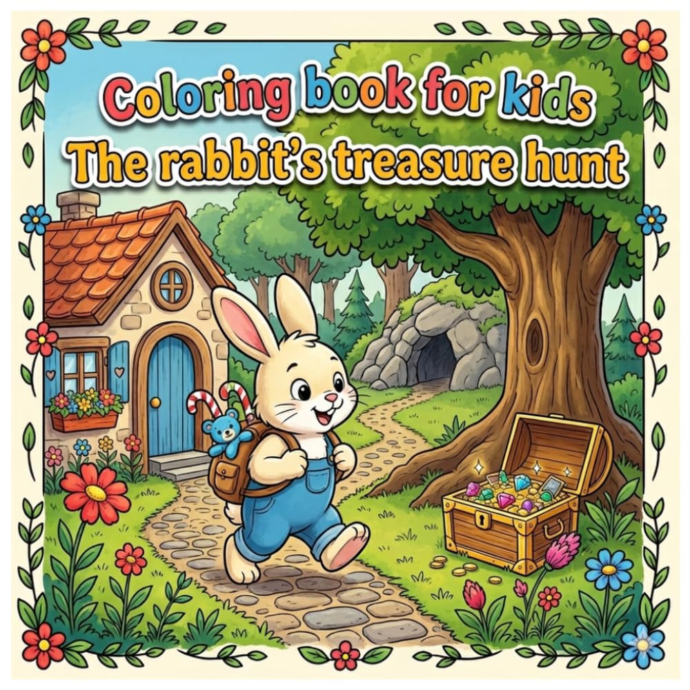 Coloring Book For Kids The Rabbit's Treasure Hunt