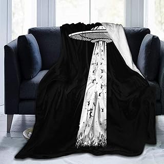Qing_II Manta de Forro Polar UFO Take Cat de Franela de Invierno Suave y cálida Manta 50 x 65 Pulgadas para Cama sofá Silla Oficina
